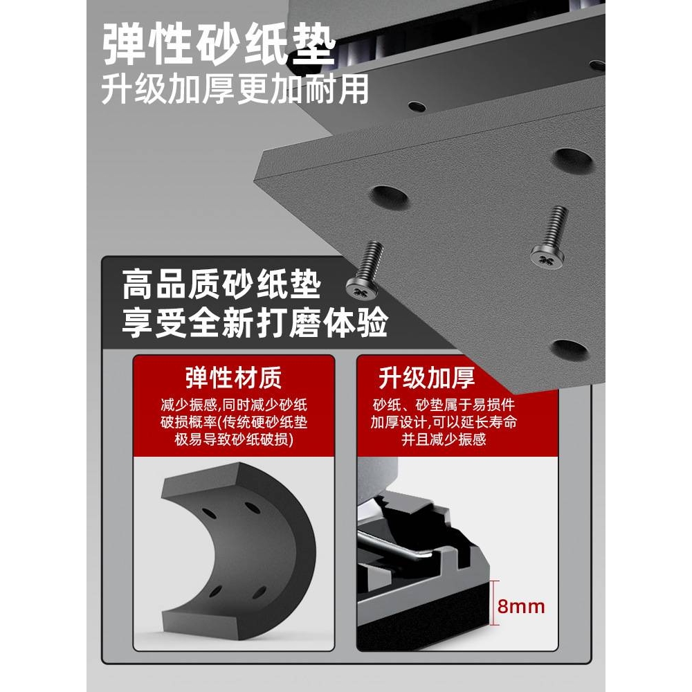 电动打磨机小型墙面腻子砂光机多功能木工家具油漆除锈抛光雅通思