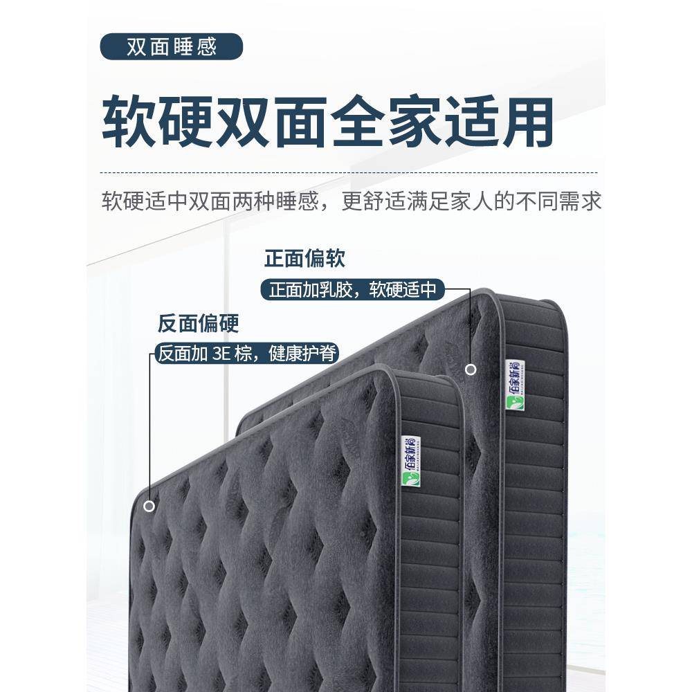 席梦思弹簧垫加床厚cm.双人.m米酒店家用169硬乳胶软垫椰棕垫
