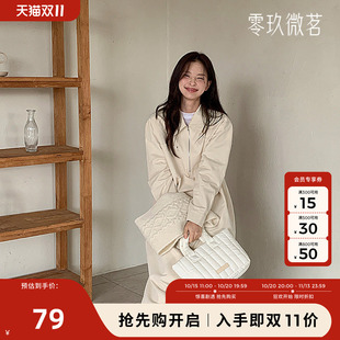 09women韩国大码中长款宽松连衣裙休闲遮肉长袖衬衫型裙子79186