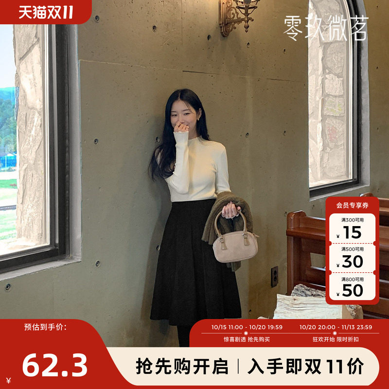 零玖微茗韩版2025春新款经典易搭大码打底针织衫中高领上衣78513