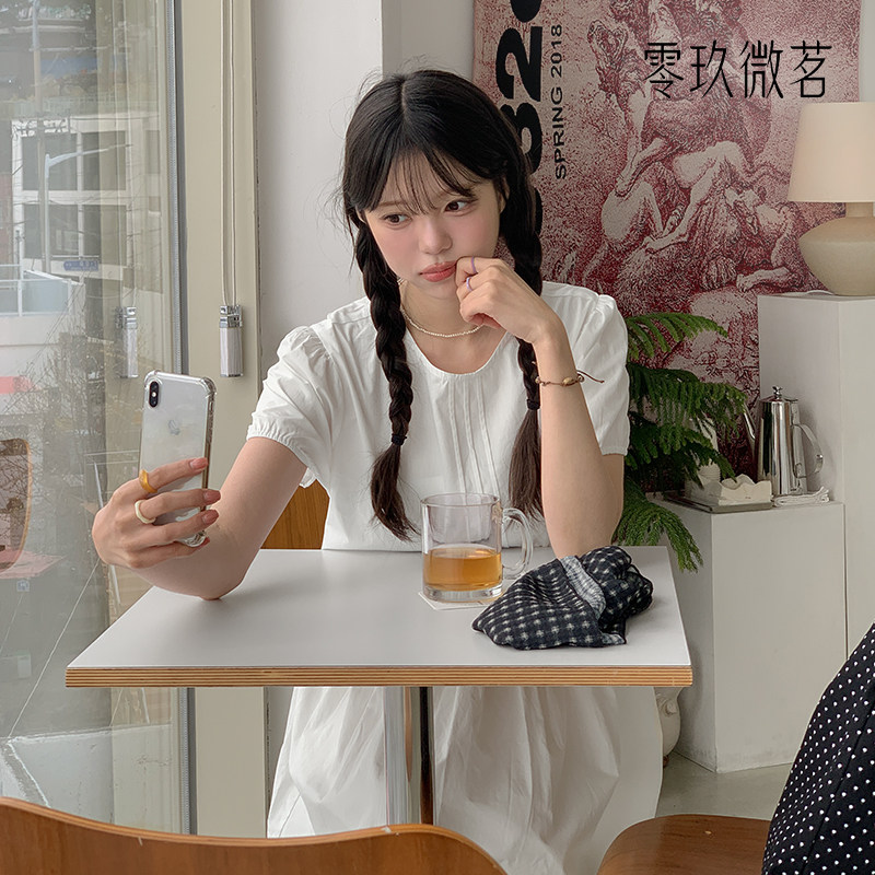 零玖微茗韩版大码显瘦连衣裙简约图片