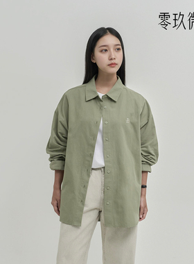 零玖微茗大码女装韩版宽松衬衣休闲上衣外套微胖mm显瘦衬衫77553