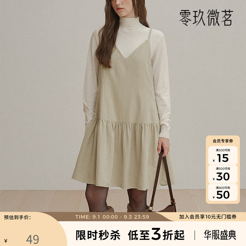 2025春秋新款大码女装时尚V领修身胸衣裙黑色内搭连衣裙78995图片