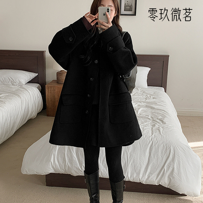 09women韩国大码A字羊毛大衣