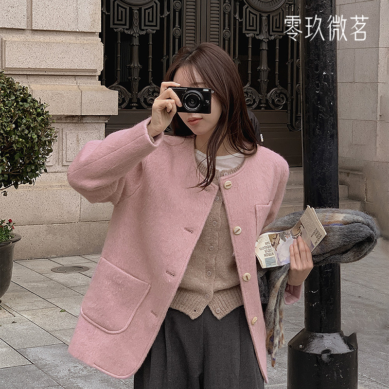 09women韩国大码女羊毛外套