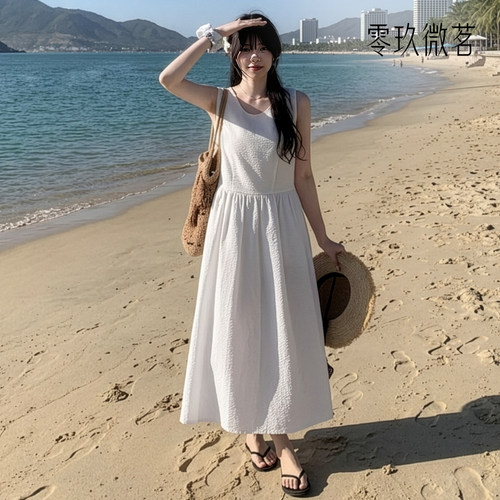 零玖微茗休闲仙女裙长裙户外夏季韩系女士吊带裙88012