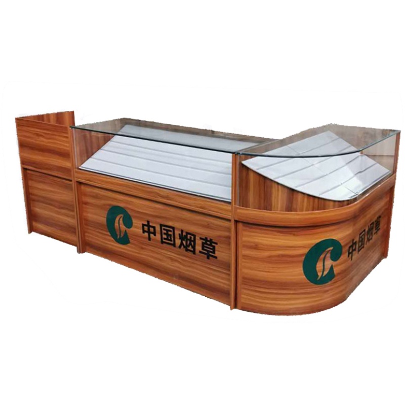超市烟柜收银台一体便利店玻璃展示柜木质组合烟柜台转角柜台定做