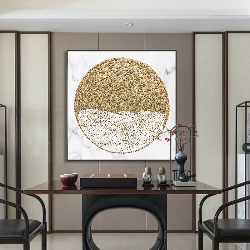 石来运转进门玄关画正方形大气墙画客厅挂画装饰画轻奢沙发背定做,家居饰品,现代装饰画,淘宝优惠券,粉丝福利购,淘宝优惠卷