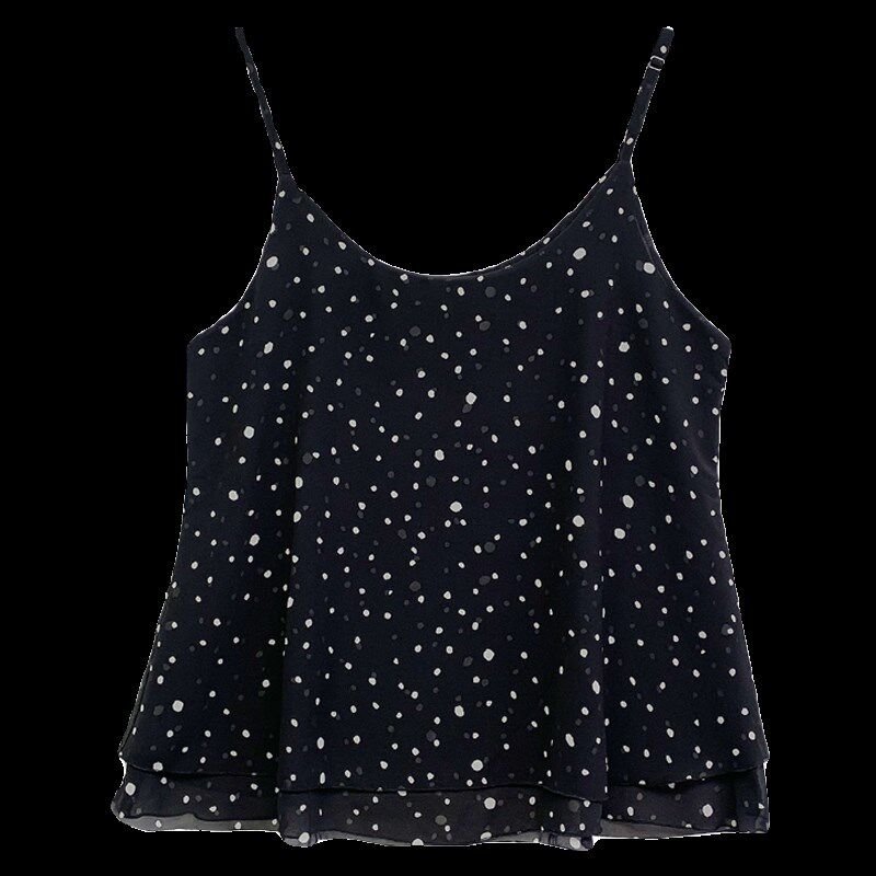 2024新款胖mm大码吊带背心女内搭打底宽松中长款假两件雪纺外穿夏