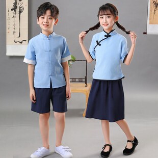 儿童民国风演出服五四青年装民国学生装六一朗诵合唱红歌比赛服装
