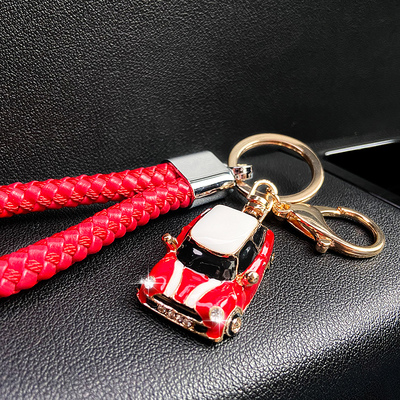 创意水晶小汽车模型钥匙扣男女士情侣钥匙挂件小礼品个性书包挂饰