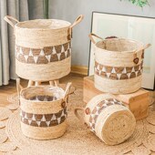 北欧风藤编编织花篮草编花盆篮子田园绿植盆栽大套盆民宿装 饰摆件