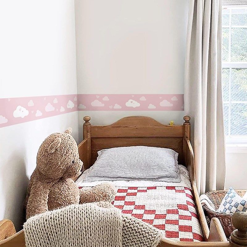 北欧风腰线墙纸自粘防水贴纸云朵踢脚线窗台门框儿童房墙贴纸装饰,家居饰品,软装墙贴,淘宝优惠券,粉丝福利购,淘宝优惠卷