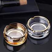 烟灰缸家用客厅时尚 简约高端大气防飞灰酒店ktv商用轻奢玻璃烟缸