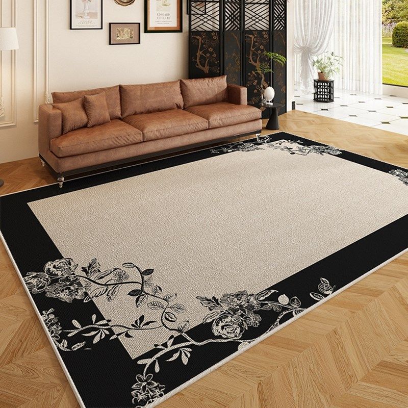 复古花卉客厅地毯法式轻奢高级感免打理茶几毯卧室床边毯防水免洗,居家布艺,地毯,淘宝优惠券,粉丝福利购,淘宝优惠卷