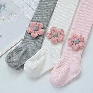 女童打底裤春秋薄款精棉外穿儿童连裤袜女婴儿大PP连体袜中厚袜子