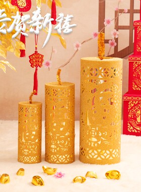 2026马年新年年味过年装饰炮竹摆件礼炮炮仗坐炮金色鞭炮布置道具