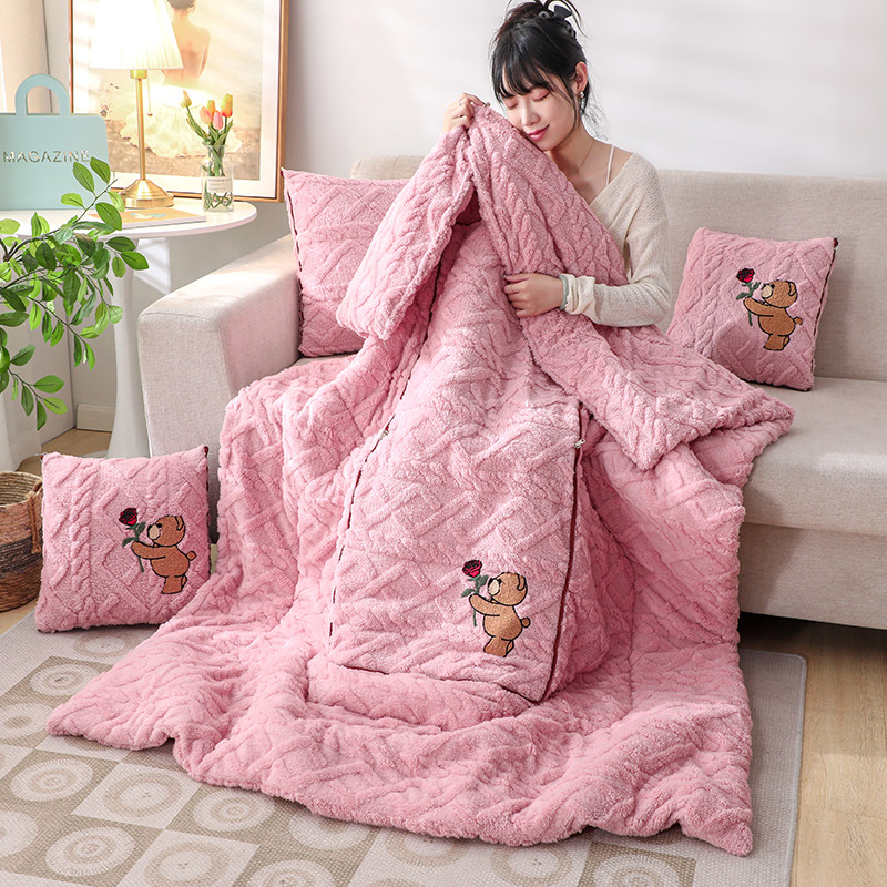 两用二合一折叠车载枕头办公室午睡毯子冬季加厚抱枕被子