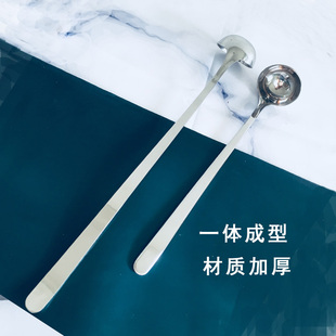 304不锈钢一体长柄圆勺7/15毫升量勺火锅店酱油勺加厚配料调味匙