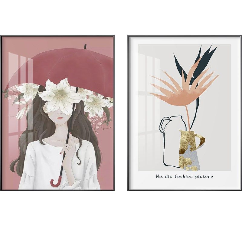 网红北少女欧心装饰画女公主房女儿房儿童房女孩房间床头画生卧室