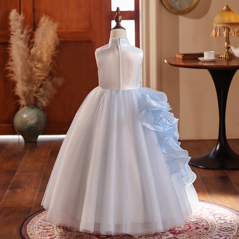 2024新款女童礼服小主持人走秀钢琴古筝演出服儿童中国风公主裙夏