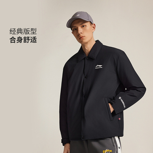 翻领外套宽松休闲AJMV071 新款 李宁LI NING棉服棉夹克男子2025冬季
