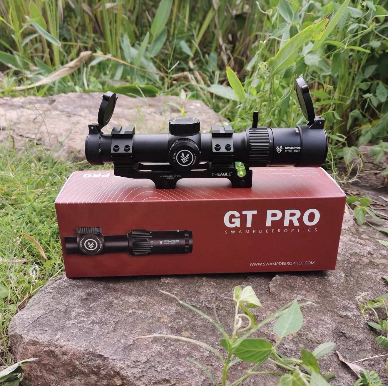 沼泽鹿GT PRO 1-5倍镜十字抗震高清瞄准镜望远镜模型摆件弹弓玩具