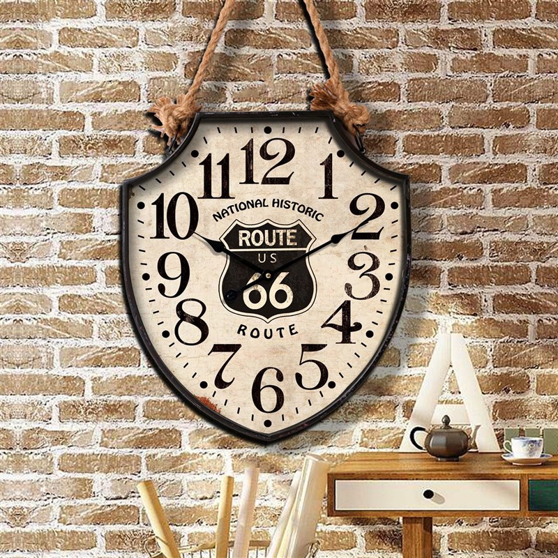 速发美式复风工业挂古钟客厅墙壁异形状餐厅创意艺术墙上钟表个性