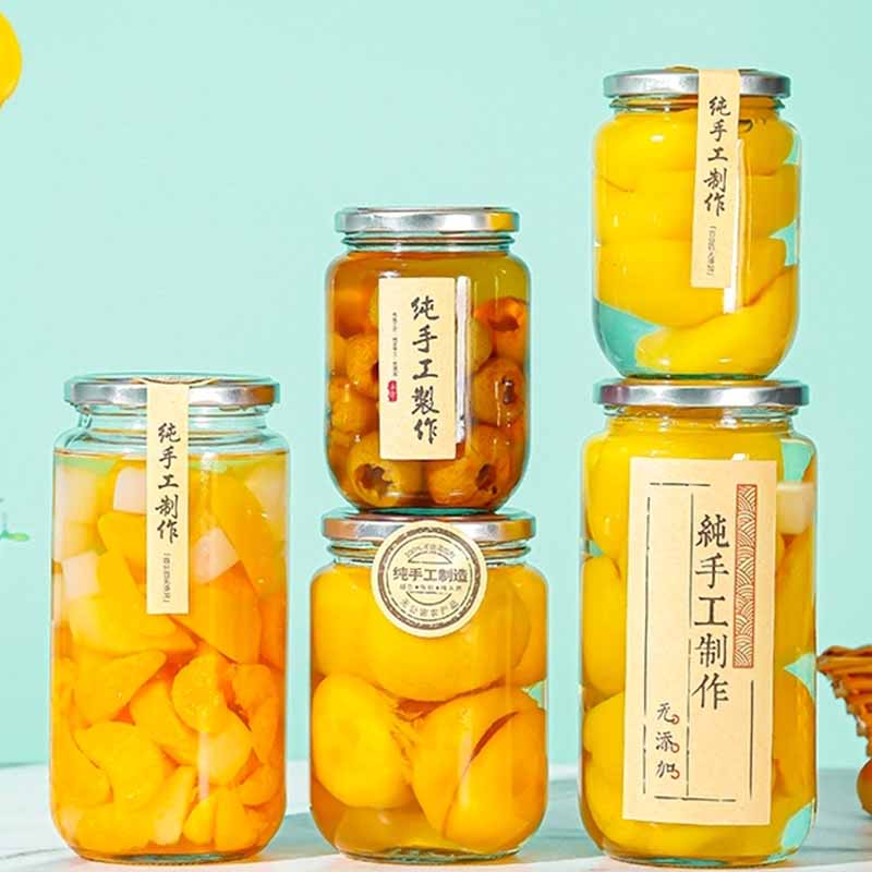 速发空煮级做黄桃水红罐头瓶装西果柿酱瓶子可蒸瓶耐高温玻璃密封