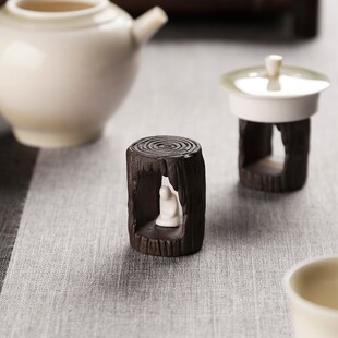 速发中式禅意粗陶盖置茶盖托陶碗铜茶壶盖子茶搁架子盖瓷壶具茶宠