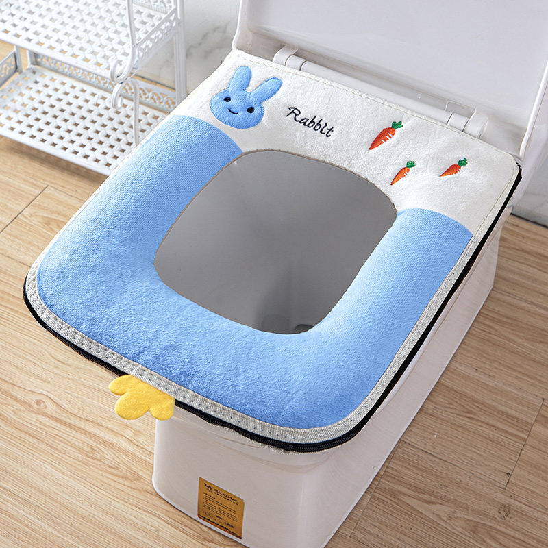 方形马桶垫坐垫长方型拉链坐厕垫坐便套加厚可水洗家用加大马桶垫