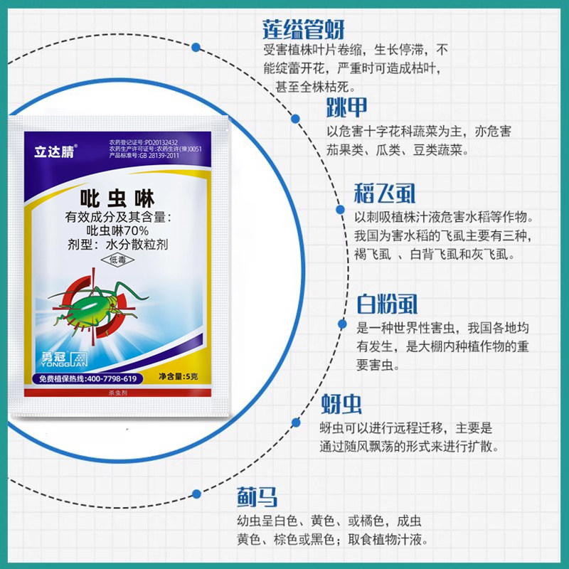 70%吡虫啉蔬菜果树花卉杀虫剂蓟马蚜虫腻虫稻飞虱小飞虫白粉虱药,农用物资,杀虫剂,淘宝优惠券,粉丝福利购,淘宝优惠卷