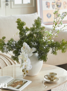 高级感蓬莱松仿真植物雾凇紫色假花仿真花摆设客厅装饰家居摆件