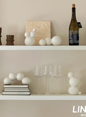 林与/创意素烧组合摆件北欧现代简约样板间民宿客餐厅陶瓷软装