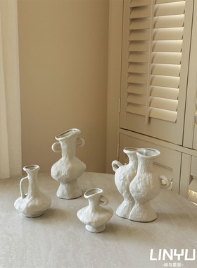林和/Wabi-Sabi风格平原胚胎景德镇陶瓷花瓶装饰品民宿覆古软装饰