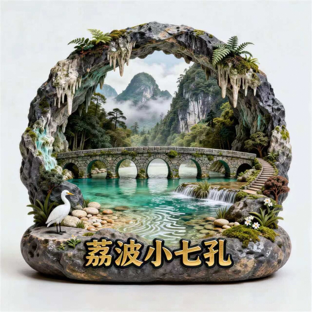 贵州黔南荔波小七孔纪念品冰箱贴