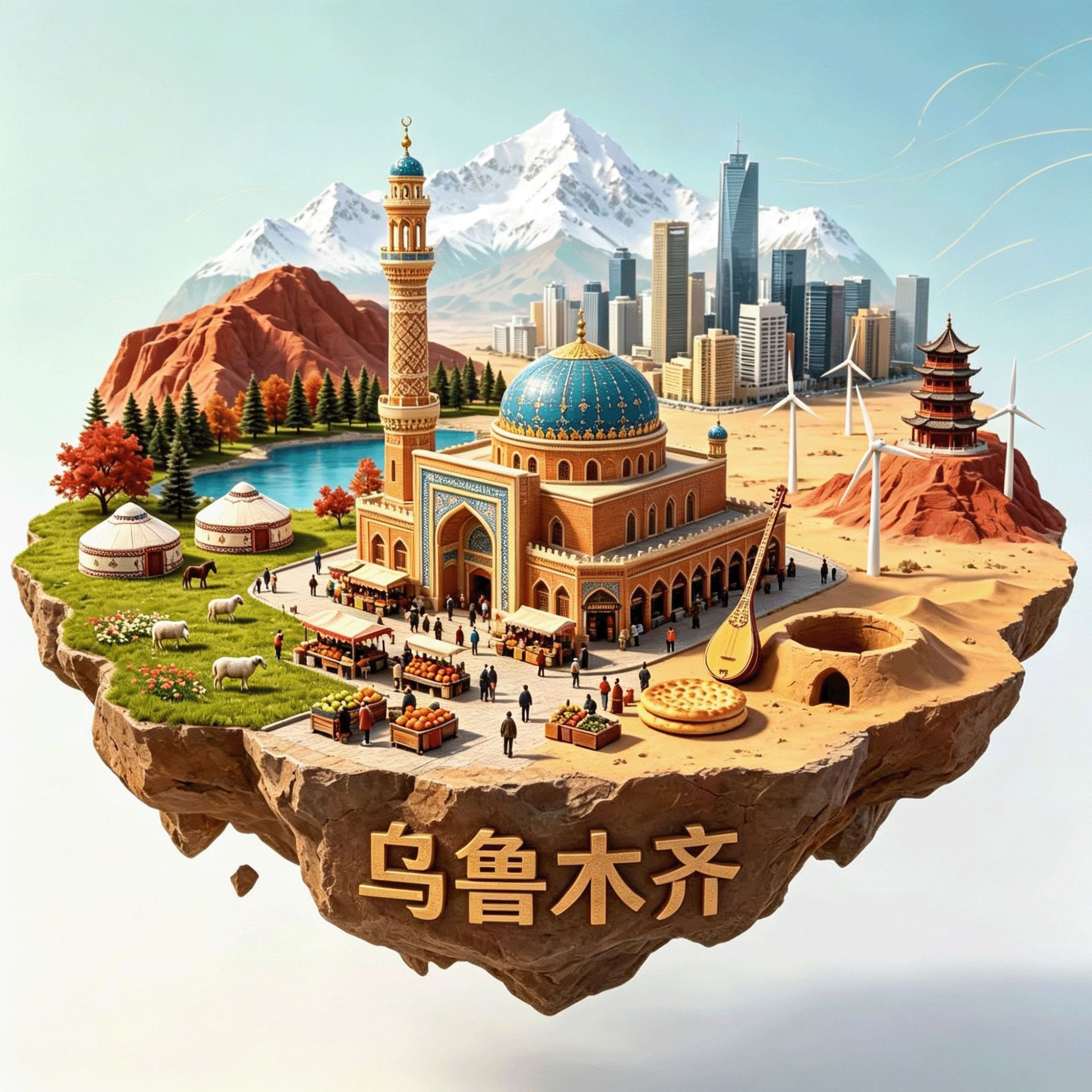 乌鲁木齐旅游景点文创冰箱贴磁吸