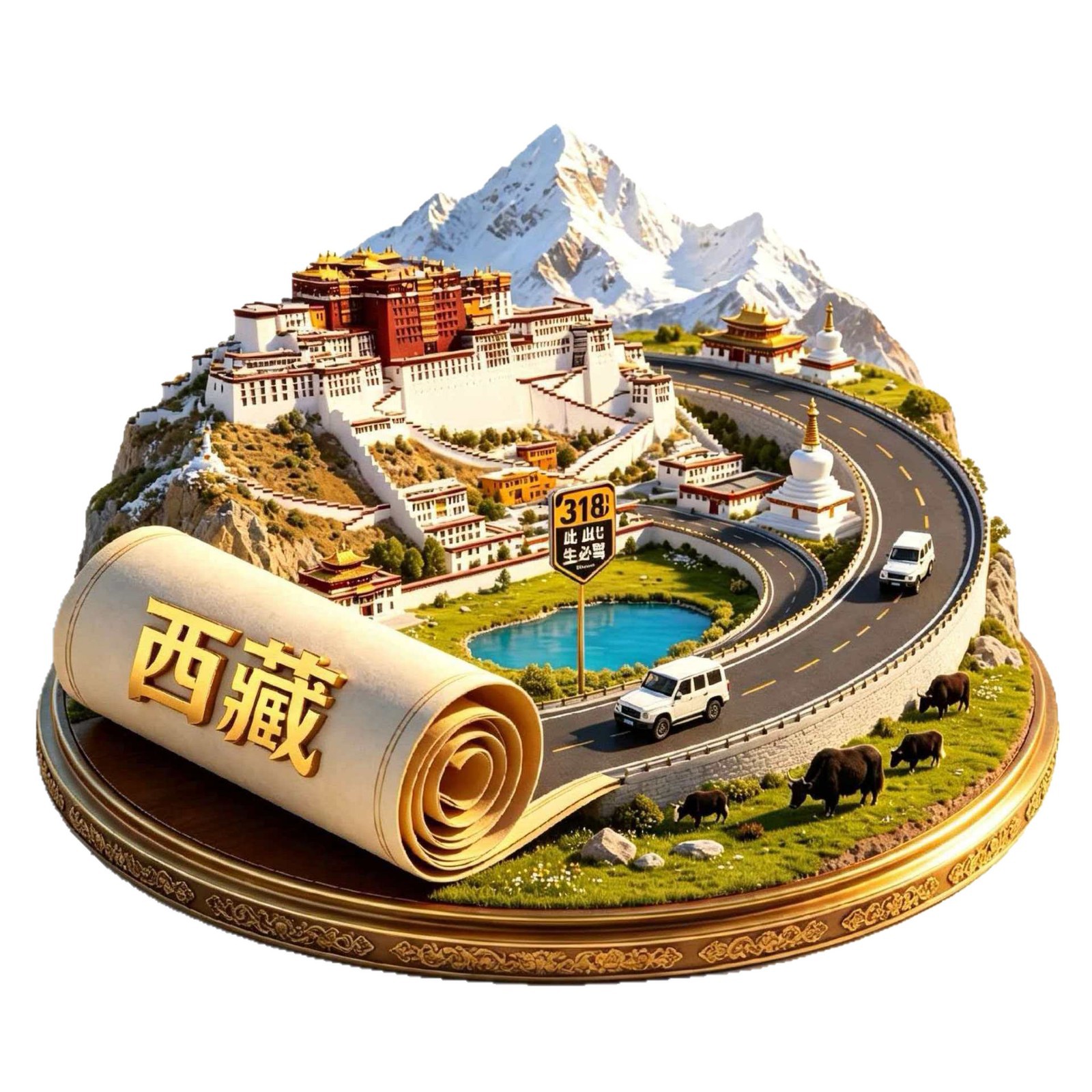 西藏城市旅游纪念品文创冰箱贴