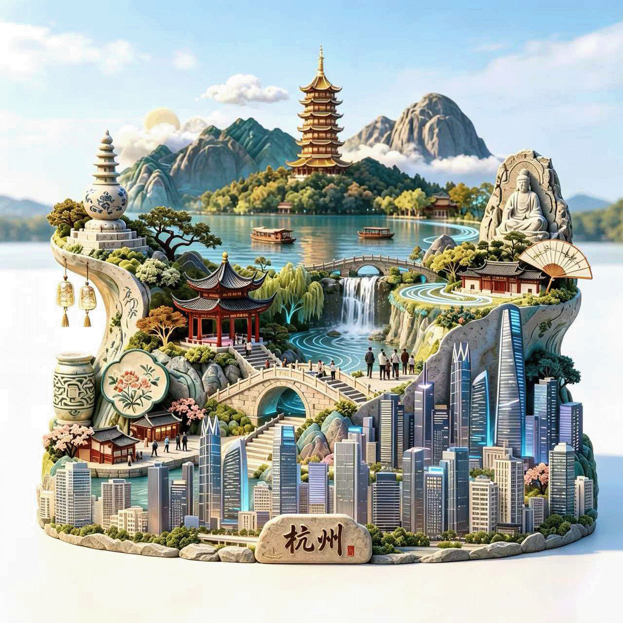 浙江城市旅游纪念品冰箱贴文创品