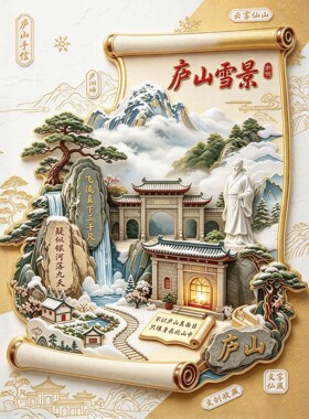 庐山旅游景点纪念品冰箱贴磁吸