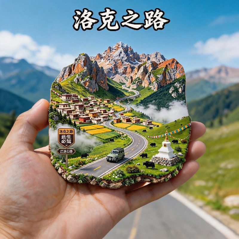 甘南洛克之路旅游纪念冰箱贴磁吸