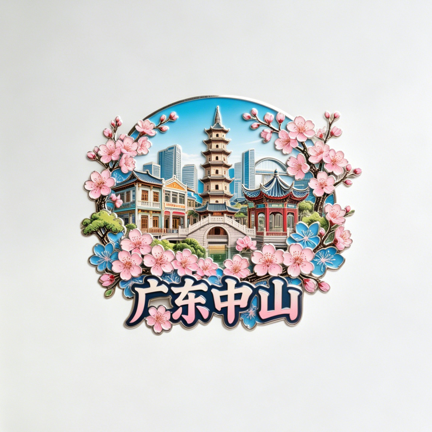 中山城市旅游纪念品冰箱贴磁吸