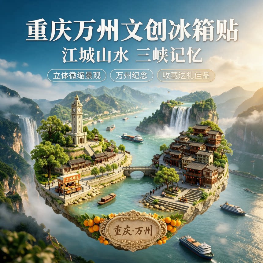重庆万州城市旅游纪念品冰箱贴