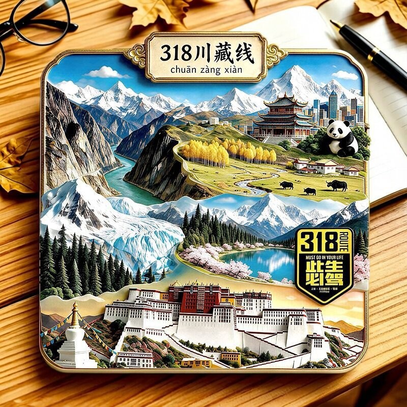 318川藏线旅游纪念品冰箱贴磁吸