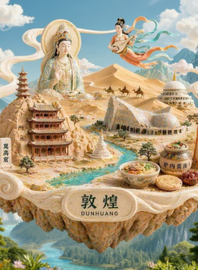 甘肃酒泉敦煌月牙泉纪念品冰箱贴