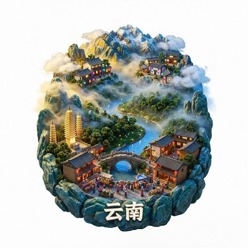 云南景点旅游纪念品冰箱贴磁吸