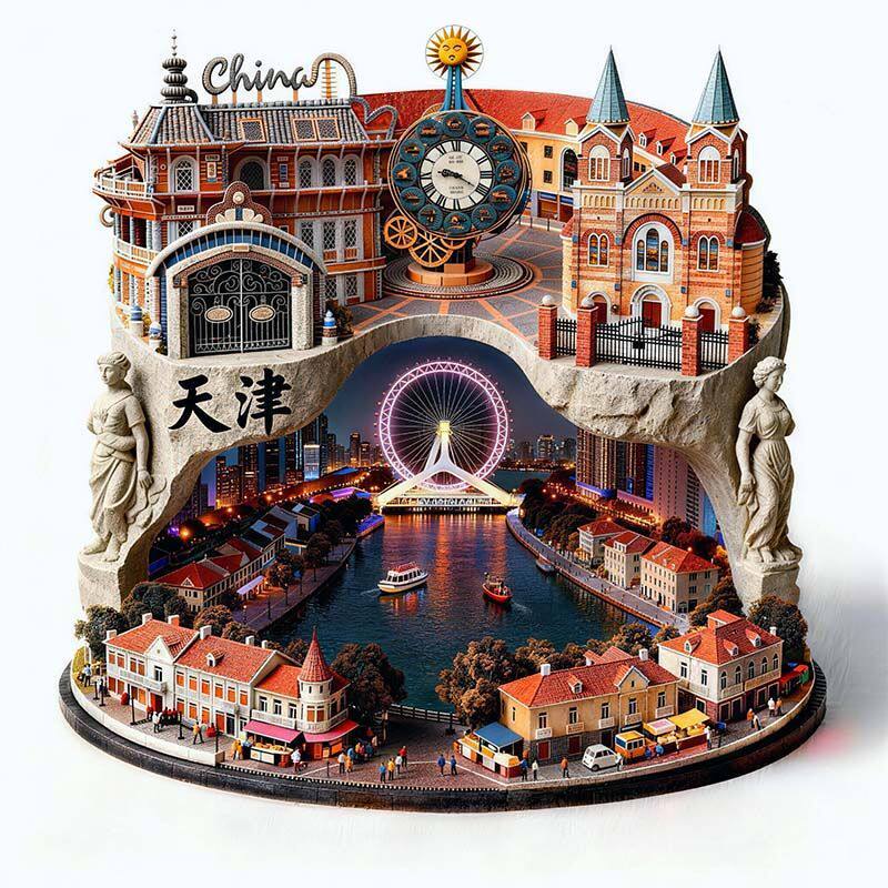 天津城市旅游纪念品冰箱贴磁吸