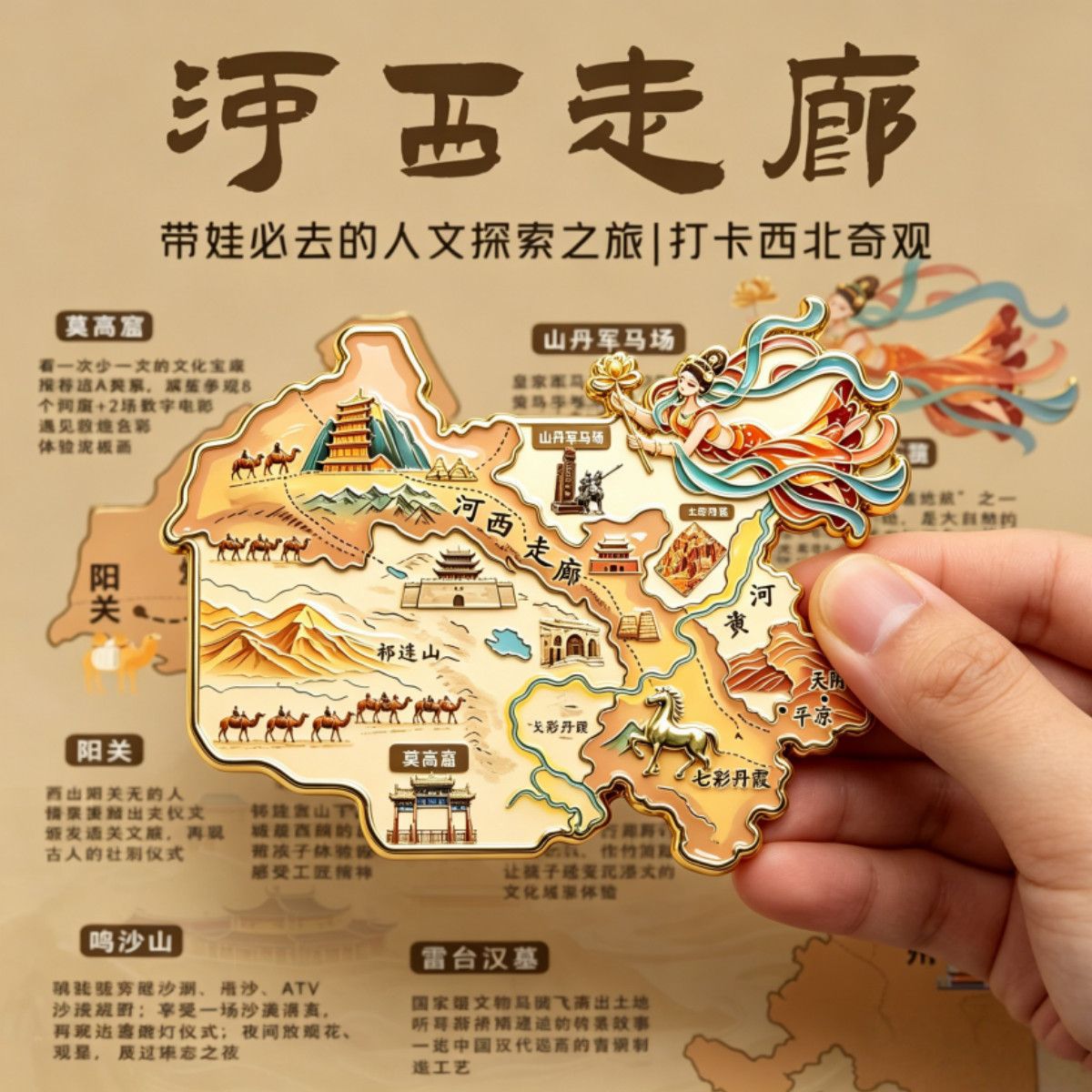 甘肃城市旅游纪念品冰箱贴装饰品