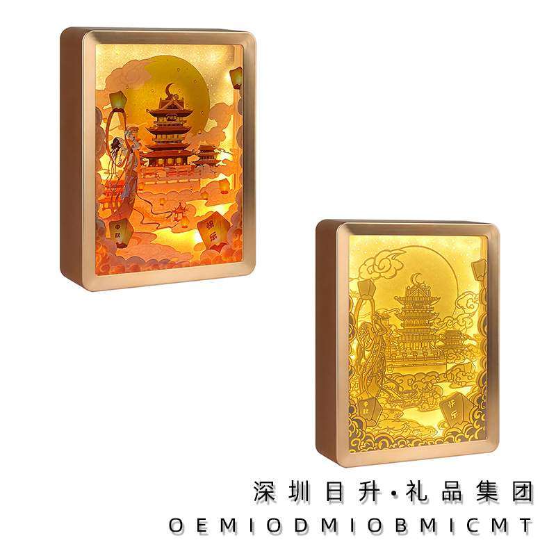 中秋节创意礼品礼物国潮风立体建筑3d光影纸雕灯纸质工艺品小夜灯,3C数码配件,USB灯,淘宝优惠券,粉丝福利购,淘宝优惠卷