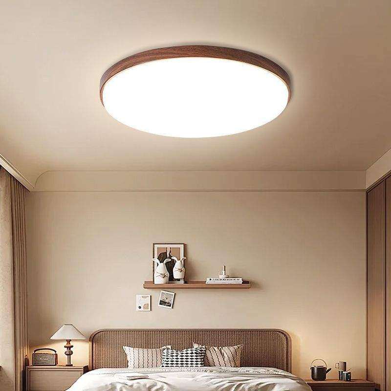 木纹客厅吸顶灯家用超亮2025新款中古风房间书房圆形LED卧室灯具,3C数码配件,USB灯,淘宝优惠券,粉丝福利购,淘宝优惠卷